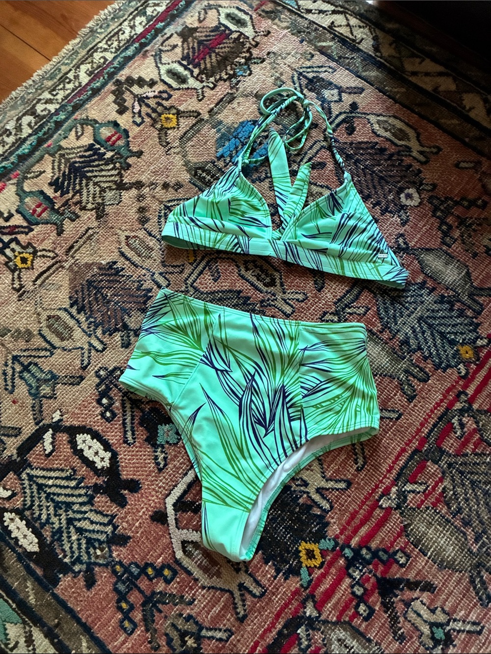 Roxy Mint Green Tropical Bikini